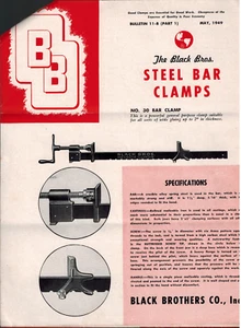 1949 Black Bros Bulletin 11-B Parts 1-6 Clamps: Steel, Carriage, Column, Piling - Picture 1 of 1