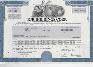 1989 RJR HOLDINGS NABISCO MARCHIO FAMOSO SETTORE ALIMENTARE BOND DOC - Foto 1 di 2