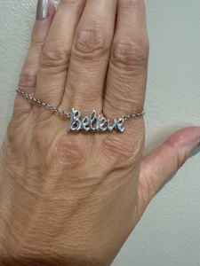 Brazalete de plata 925 con acento de diamantes genuinos "cree" de rodio 6,5 y 7,5" 4,9 g - Imagen 1 de 9