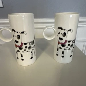 Crown Trent UK Limited Black Spotted Dogs Tall Mug 14 Oz Fine Bone China England - Picture 1 of 7