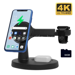 Chargeur Téléphone Sans Fil 3 en 1 Stand Station Sécurité Maison WiFi DVR Intégré 64G - Photo 1 sur 19