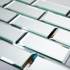 Soulscrafts 4x8" Beveled Peel & Stick Mirror Subway Tiles, 26pc (5.7 sq ft)