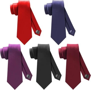 Men's Lot 5 PCS Formal Tie Rice Flowers Neck Ties One Size, Solid Color Set 3 - Picture 1 of 7