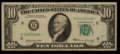 FR 2018-H* $10 1969 Federal Reserve Note US - Star Note - SKU-CA1349 - Image 1 of 2