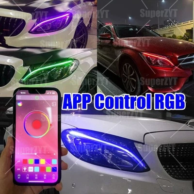 RGB DRL LED Boards For Mercedes C-Class W205 C300 C63 C400 C200 C63 2015-2018 - Image 1 of 4
