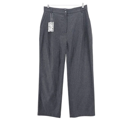 NWT LES SUBLIMES Gray Pleated VIC Flannel Pants Palazzo Wide Leg Size 44 - Image 1 of 4