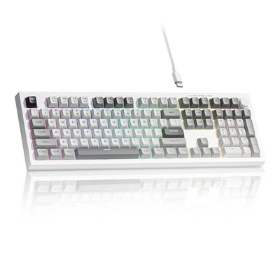 Womier K105 Membrane Gaming Keyboard,RGB Quiet Keyboard for Office, USB Wired... - Image 1 of 4