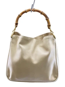 GUCCI Bolso de Mano Cuero BEG Bolso Liso de Japón _075 - Imagen 1 de 9