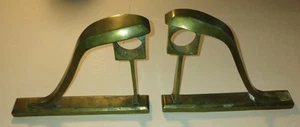 Paar antike Messing Gardinenstangenhalter ~ minimalistisches Design - Bild 1 von 6