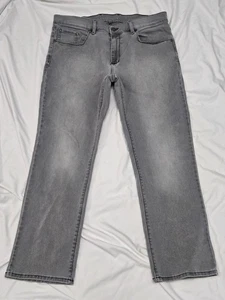Mott & Bow Jeans Mens 35x29 Stone Gray Denim Pants Straight Comfort Stretch - Picture 1 of 19