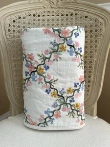 Pottery Barn Kids Rifle Paper Co. Bunny Floral Muslin Baby Blanket “Nora” READ - Picture 1 of 7