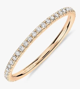 Pavoi 14K vergoldet Sterling Silber CZ Eternity Band Ring Gelbgold - Bild 1 von 4