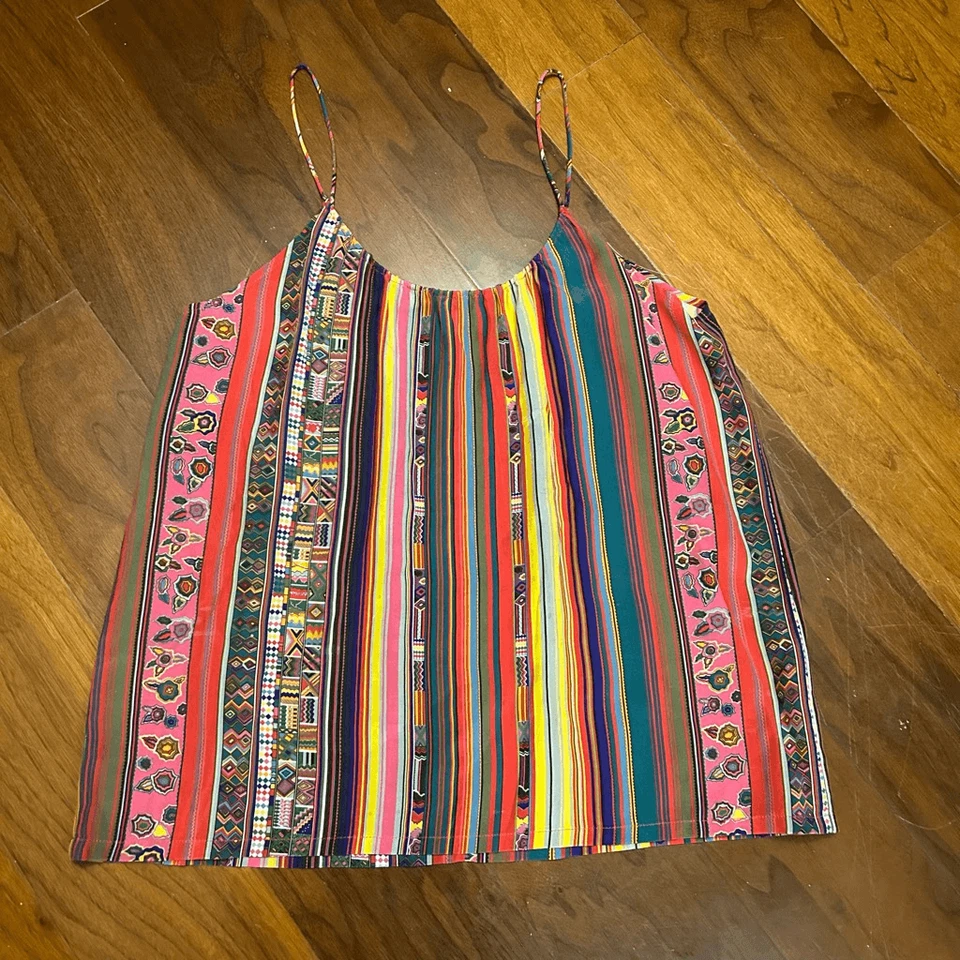 Tucker women’s camisole tank top spaghetti strap 100% silk multicolored size P S - Image 1 of 4