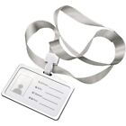 Horizontal  Aluminum Alloy ID Card Holder with Lanyard Neck for Women and9602