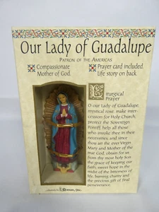 Our Lady of Guadalupe 4" Figurine with Prayer Card by Roman, Inc. NEW in Box - Picture 1 of 5