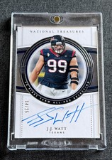 2019 Panini National Treasures Football JJ J.J Watt Autograph On Card Auto /25