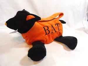 Black Bat Plush Handbag 15" Purse Orange Good Stuff Halloween Costume Accessory - Picture 1 of 7