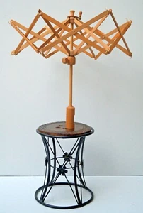 Umbrella swift yarn winder holder fiber string wool thread knitting tools wooden - Picture 1 of 7