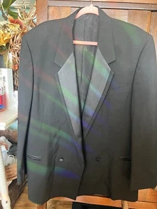 Men's Oscar de la Renta Dimensions Black Tuxedo Jacket Pants Satin Shawl Lapels - Picture 1 of 23