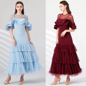 Vestido de Práctica de Baile Moderno de Tango Vals de Salón Fox Trot Performance Ropa de Baile - Imagen 1 de 10