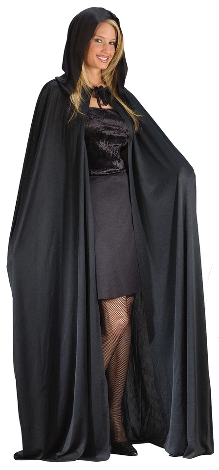 Fun World Adult 68" Black Gothic Hooded Cape Halloween Dress up