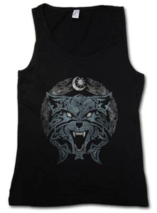 CELTIC TRIBAL WOLF DAMEN TANK TOP Cross Celts Religion Symbol Sign Culture - Picture 1 of 1