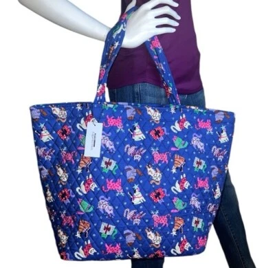 Vera Bradley большой Catnip Рождество Grand сумка с короткими ручками мульти синий сумка, новый в сумке - Изображение 1 из 4