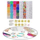 Polymer Clay Beads Set DIY Decorative Knitting Tools with Elastic Strings
