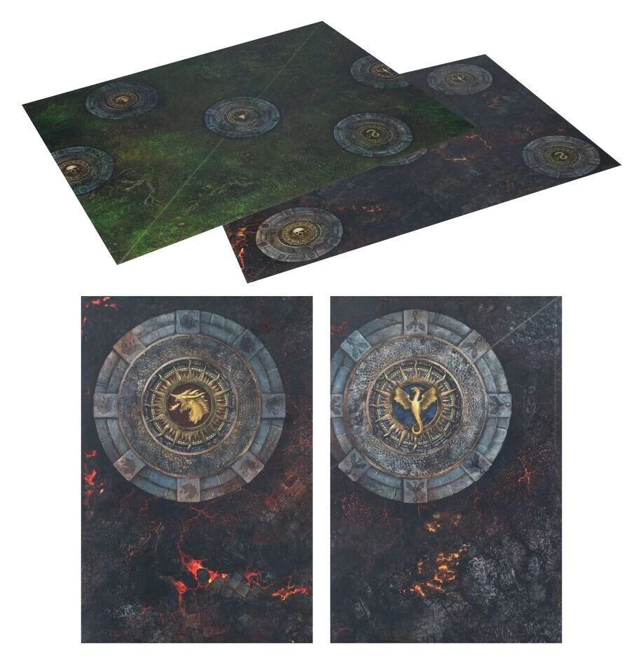Warhammer AoS Skaventide- Spearhead Fire & Jade THICK Gameboard DOUBLE SIDED,NEW - Image 1 of 3
