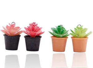 10 Junk Charm Charms Resin Cabochon Acrylic Succulent House Plant Plants Mini - Picture 1 of 3