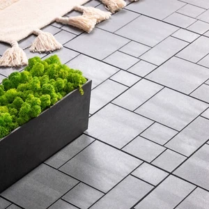 10 azulejos compuestos de mosaico para terraza de jardín y patio balcón gris claro - Imagen 1 de 12