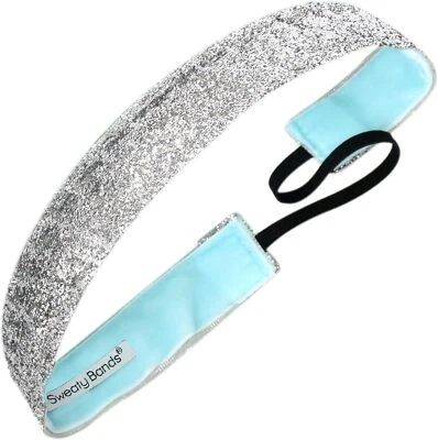 Sweaty Bands Reflective Runner Headband 1-Inch, Silver Sparkle  - Image 1 of 4