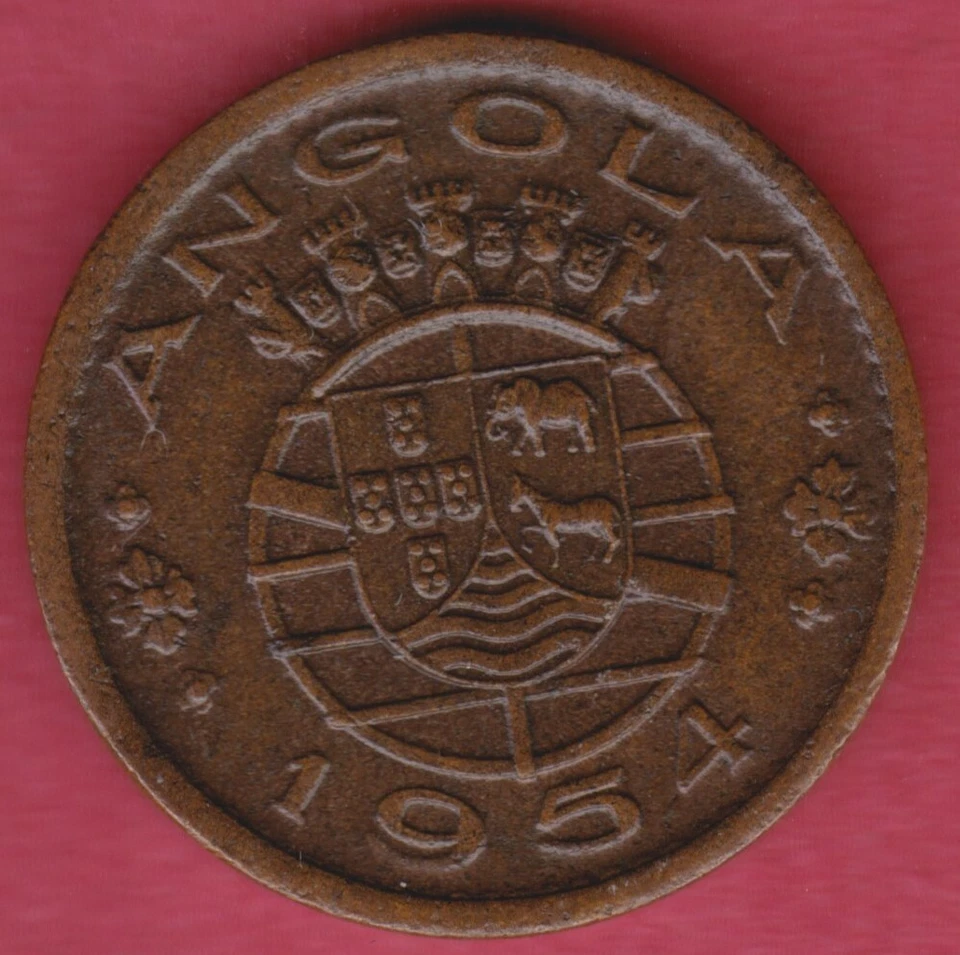 R* PORTUGAL ANGOLA 50 CENTAVOS 1954 XF DETAILS #5611 - Image 1 of 2