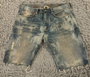 Billionaire Boys Club Shorts Mens 32 Blue Denim Distressed - Picture 1 of 10