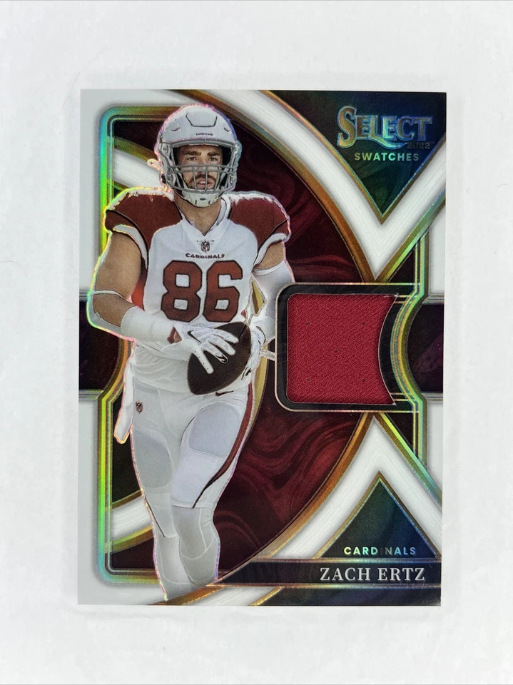 2022 Select Zach Ertz Select Swatches White Prizm Jersey /75 Cardinals - Image 1 of 2