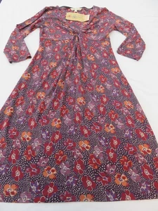 FAT FACE BNWT AUTUMN MARROON & BURGUNDY FLOWER PATTERN VISCOSE JERSEY DRESS UK 8 - Picture 1 of 22