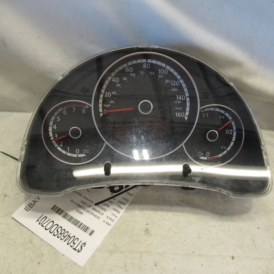 2015 2016 2017 2018 2019 Volkswagen Beetle Speedometer Speedo Cluster 72K OEM - Изображение 1 из 4