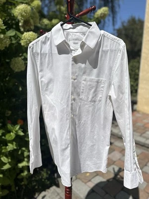 Camisa de vestir Perry Ellis blanca portafolio para hombre talla 15 32/33 S calce muy ajustado Foto 1 de 4