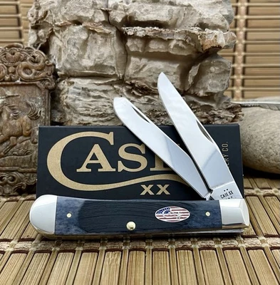 Cuchillo trampero Case XX USA 2025 Sawcut Jig hueso gris 53060 estrellas y rayas Foto 1 de 4