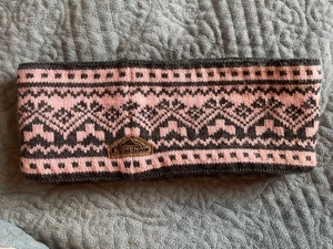 Kootenay Winter Headband Pink and Gray, Fleece Lined Wool - Picture 1 of 4