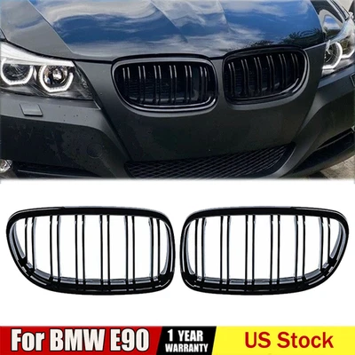 Front Kidney Grille Gloss Black For BMW 3 Series E90 E91 325i 328i LCI 2009-2011 Foto 1 de 4
