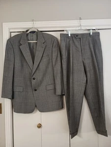 burberrys' mens wool sz 43R black and white check 2-piece suit 34x29 cuff pants - Picture 1 of 24