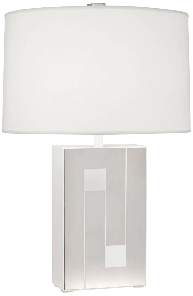 Lámpara de mesa Robert Abbey Blox esmalte blanco y níquel pulido Foto 1 de 1