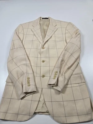 Blazer Polo Ralph Lauren Para Hombres 38R Crema Cabello Camel Ventana Abrigo Deportivo Italia Foto 1 de 4