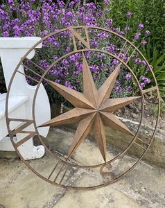 Large Compass Metal Garden Outdoor Wall Art Plaque 75cm Diameter - Picture 1 of 10