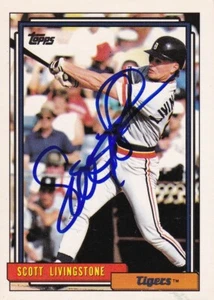 Scott Livingstone 1992 Topps Baseball Autographed Card #685 Detroit Tigers MLB - Picture 1 of 1