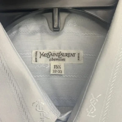 Camisa de vestir Yves Saint Laurent para hombre vintage con logotipo YSL 15 1/2 32/33 Foto 1 de 4