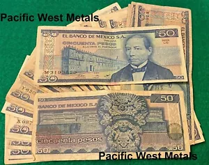 1981 Mexico Banknote 50 Pesos Benito Juarez Paper Money Mexican Bills BDM CIR - Picture 1 of 1