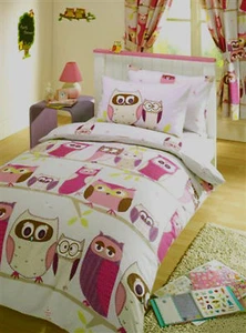 duvet cover Owls Novelty Single Novelty lilac purple hoot bird print reversible - Picture 1 of 1
