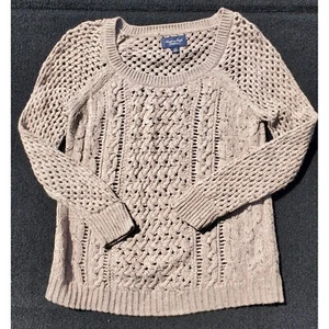 Thick and Comfy American Eagle Tan Knit Sweater Women's Medium - Picture 1 of 8